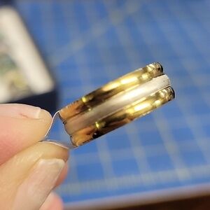 Gold Tone & Silver Tone Ring Size 9 Stainless Steel